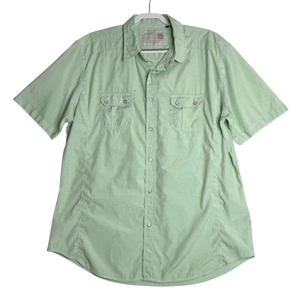 Jordan Craig Limited Edition Check Short Sleeve Button Down Green‎ Mens 2XL